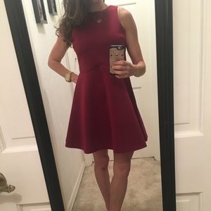 NWT Charlotte Russe maroon scuba skater dress sz L
